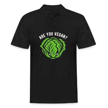 Salat - Are you vegan? - Vegane Ernährung - Männer Poloshirt - Schwarz - Vorne - Kai (181cm)