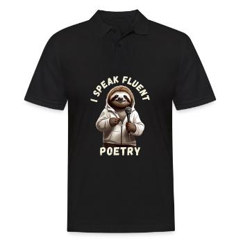 Je parle couramment la poésie, la paresse cultivée - Polo Homme - noir - Devant - Kai (181cm)