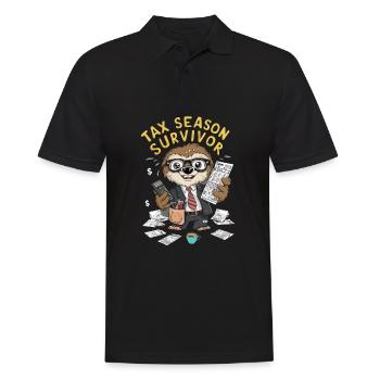 Survivant de la saison des impôts - Polo Homme - noir - Devant - Kai (181cm)