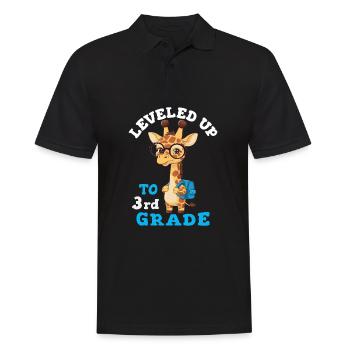 Leveled up to 3rd Grade - Funny Giraffe - Men's Polo Shirt - black - Front - Kai (181cm)