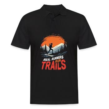 Real Runners Run Trails - Trail Running - Men's Polo Shirt - black - Front - Kai (181cm)