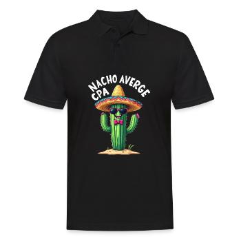 Nicht nur ein gewöhnlicher Steuerberater, Kaktus - Männer Poloshirt - Schwarz - Vorne - Kai (181cm)
