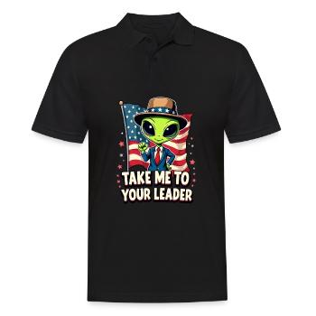 Emmenez-moi à votre leader USA Patriot Alien - Polo Homme - noir - Devant - Kai (181cm)