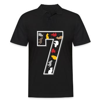 7. Siebter Geburtstag Katze siebenjährige Geschenk - Männer Poloshirt - Schwarz - Vorne - Kai (181cm)