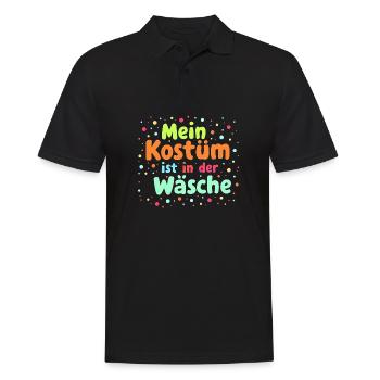 Mein Kostüm ist in der Wäsche - Lustiges Karneval - Männer Poloshirt - Schwarz - Vorne - Kai (181cm)