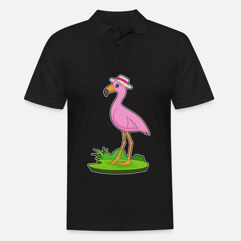 Flamingo Hut - Männer Poloshirt - Schwarz