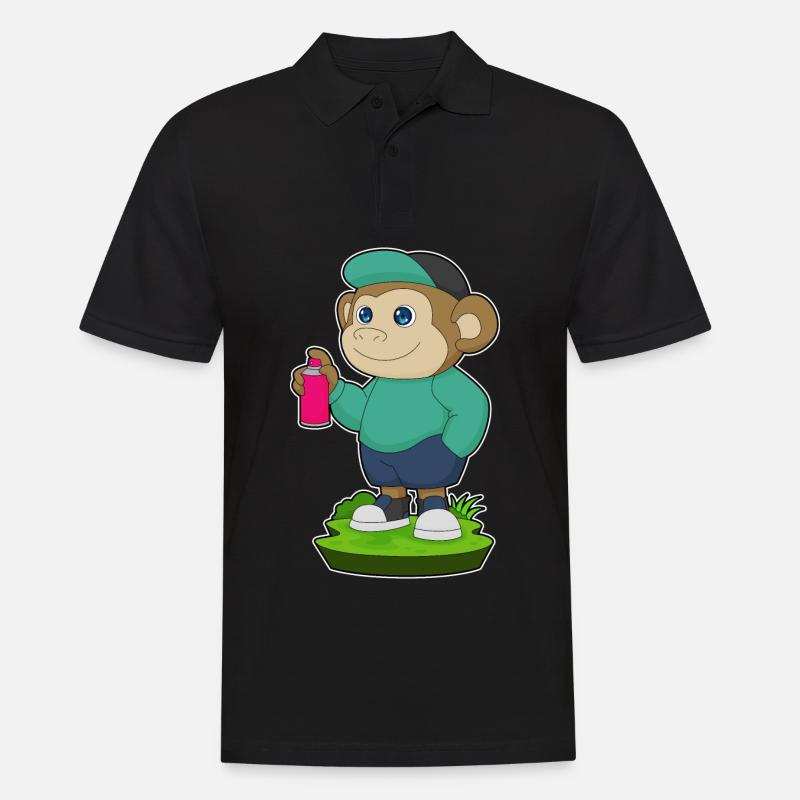 Monkey Painter Spray - Men's Polo Shirt - black