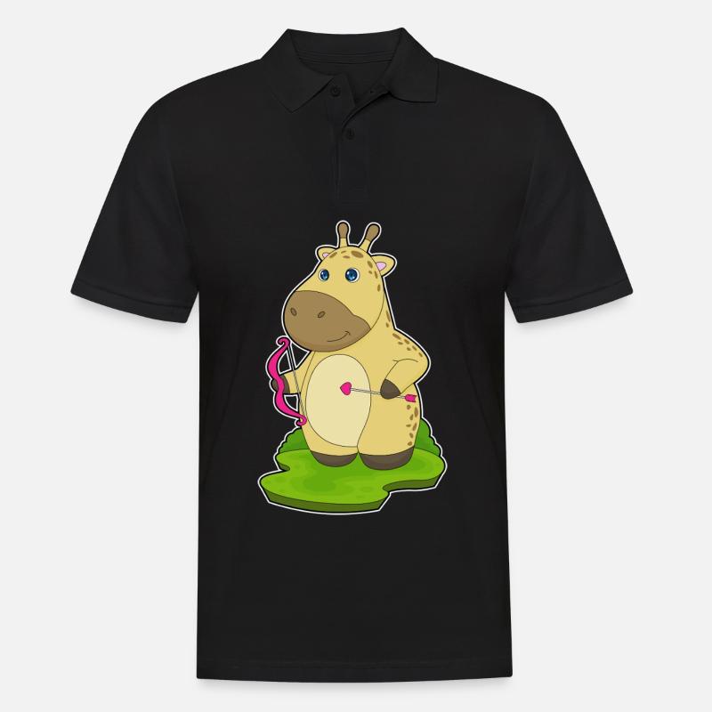 Giraffe Bogenschütze Bogen - Männer Poloshirt - Schwarz