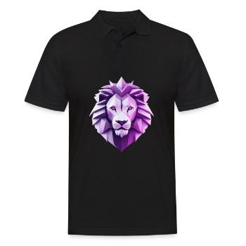 Origami Lion - your original protector - Men's Polo Shirt - black - Front - Kai (181cm)