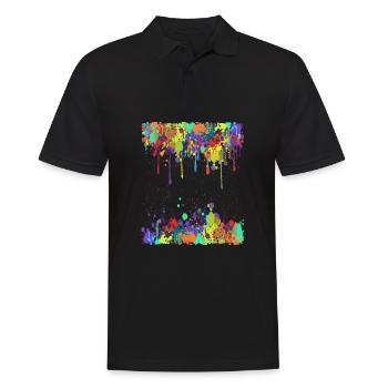 Crazy Multicolored Running Splashes 1 - Men's Polo Shirt - black - Front - Kai (181cm)