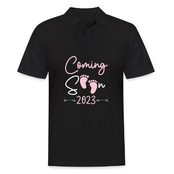 Bientôt la grossesse du bébé 2023 - Polo Homme - noir - Devant - Kai (181cm)