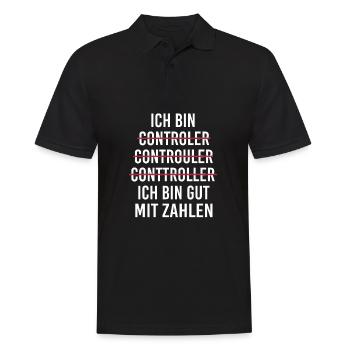 Ich bin Controller Beruf Fehler Buchstabieren Witz - Männer Poloshirt - Schwarz - Vorne - Kai (181cm)