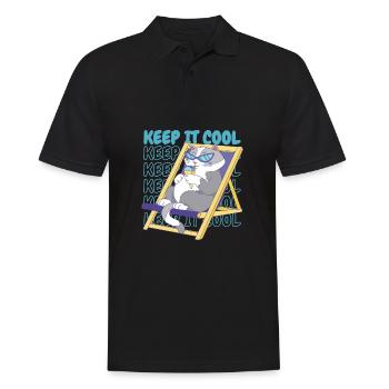 Ice Cream Summer Beach Ice Cream Holiday Cat - Men's Polo Shirt - black - Front - Kai (181cm)