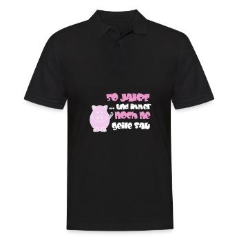 50 Jahre und immer noch ne geile Sau - Männer Poloshirt - Schwarz - Vorne - Kai (181cm)