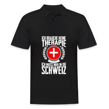 Therapie Schweiz - Urlaub Geschenk Zürich Genf - Männer Poloshirt - Schwarz - Vorne - Kai (181cm)