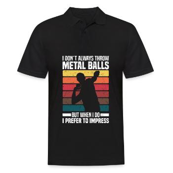 Kugelstoßen | Leichtathletik Kugelstoßer Geschenke - Männer Poloshirt - Schwarz - Vorne - Kai (181cm)