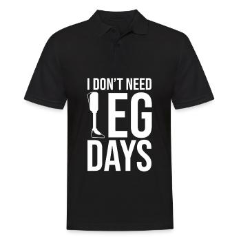 Amputiertes Bein | Prothetisch Prothese Geschenke - Männer Poloshirt - Schwarz - Vorne - Kai (181cm)