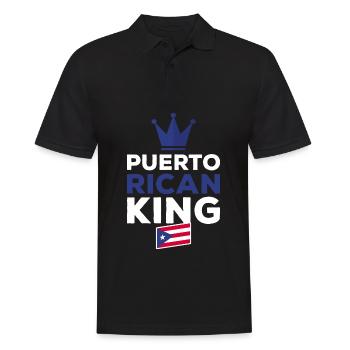 Puerto Rico Flagge | Puerto Ricaner Geschenkideen - Männer Poloshirt - Schwarz - Vorne - Kai (181cm)