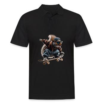 Écureuil patineur dans le Style Hip Hop des années 90 - Polo Homme - noir - Devant - Kai (181cm)