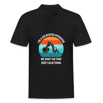 Bagger Baggerfahrer Baggerwagen - Männer Poloshirt - Schwarz - Vorne - Kai (181cm)