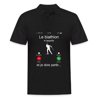 Le Biathlon M'appelle Et Je Dois Partir - Polo Homme - noir - Devant - Kai (181cm)