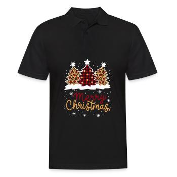 Joyeux Noël Plaid Leopard Tree Holiday Gift - Polo Homme - noir - Devant - Kai (181cm)