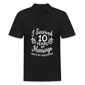 Le 10e anniversaire de mariage a survécu 10 ans de - Polo Homme - noir - Devant - Kai (181cm)