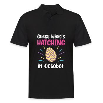 Guess What's Hatching In October Baby Surprise - Men's Polo Shirt - black - Front - Kai (181cm)