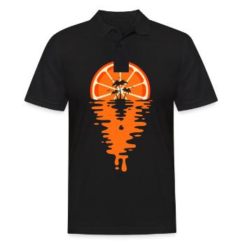 Sunset Orange juice - Coucher de soleil Orange - Polo Homme - noir - Devant - Kai (181cm)