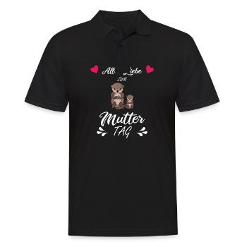 Alles liebe zum Muttertag weiß - Männer Poloshirt - Schwarz - Vorne - Kai (181cm)
