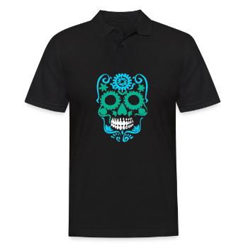 Skull mexican skulls gift dia de los muertos mexic - Polo Homme - noir - Devant - Kai (181cm)