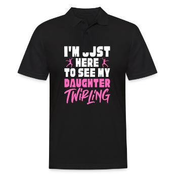 I'm just here to see my daughter twirling - Männer Poloshirt - Schwarz - Vorne - Kai (181cm)