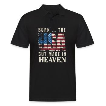 Né aux États-Unis Made in Heaven - Polo Homme - noir - Devant - Kai (181cm)