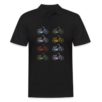 Vélos rétro peints à la main - Polo Homme - noir - Devant - Kai (181cm)