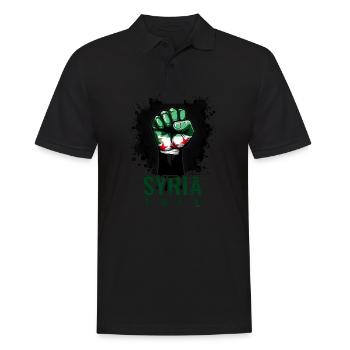 Free Syria Freies Syrien Hand Frauen - Männer Poloshirt - Schwarz - Vorne - Kai (181cm)