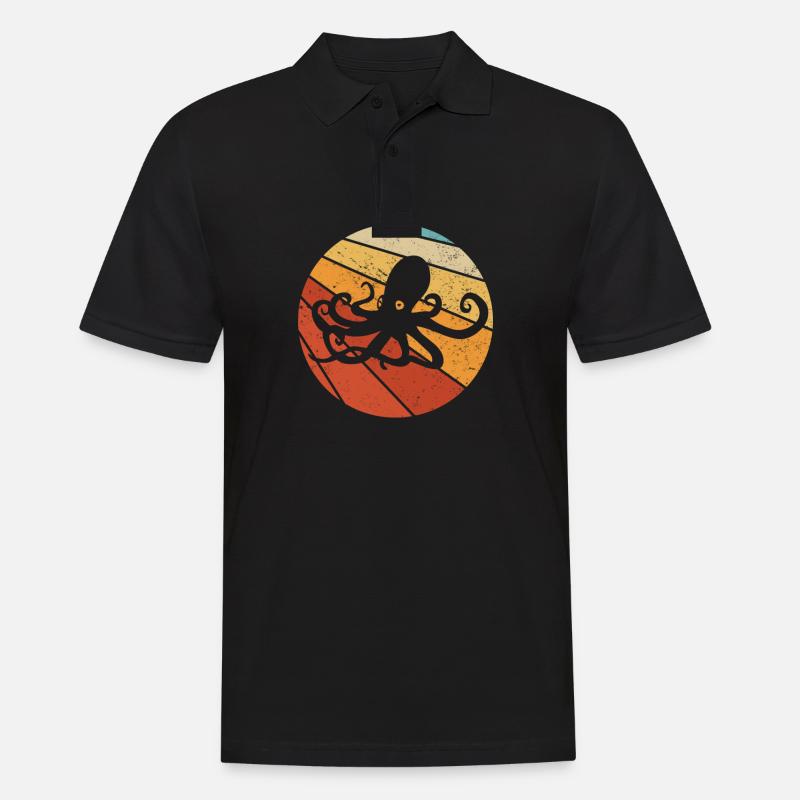 Krake Oktopus Geschenkidee - Männer Poloshirt - Schwarz