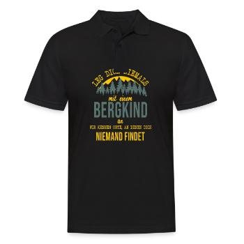 Bergkind Geschenkidee - Männer Poloshirt - Schwarz - Vorne - Kai (181cm)