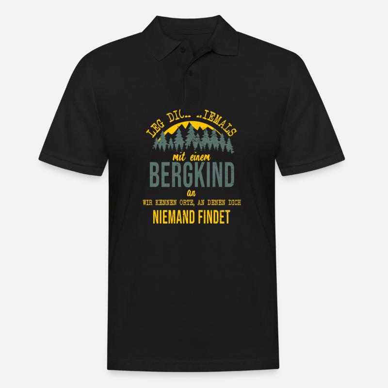 Bergkind Geschenkidee - Männer Poloshirt - Schwarz