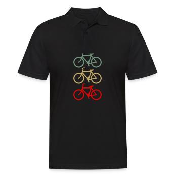Fahrrad Bike Rad Velo Drahtesel Geschenkidee retro - Männer Poloshirt - Schwarz - Vorne - Kai (181cm)