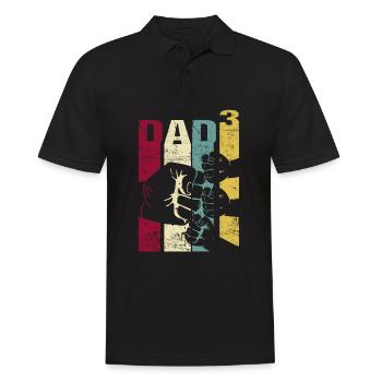 Papa Father of 3 Children Children Triplet Sons - Men's Polo Shirt - black - Front - Kai (181cm)