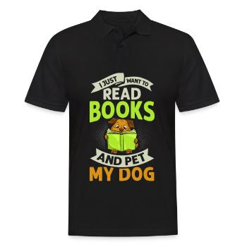 Buch Hund Lesender Bücherwurm Bibliothekar Leser - Männer Poloshirt - Schwarz - Vorne - Kai (181cm)