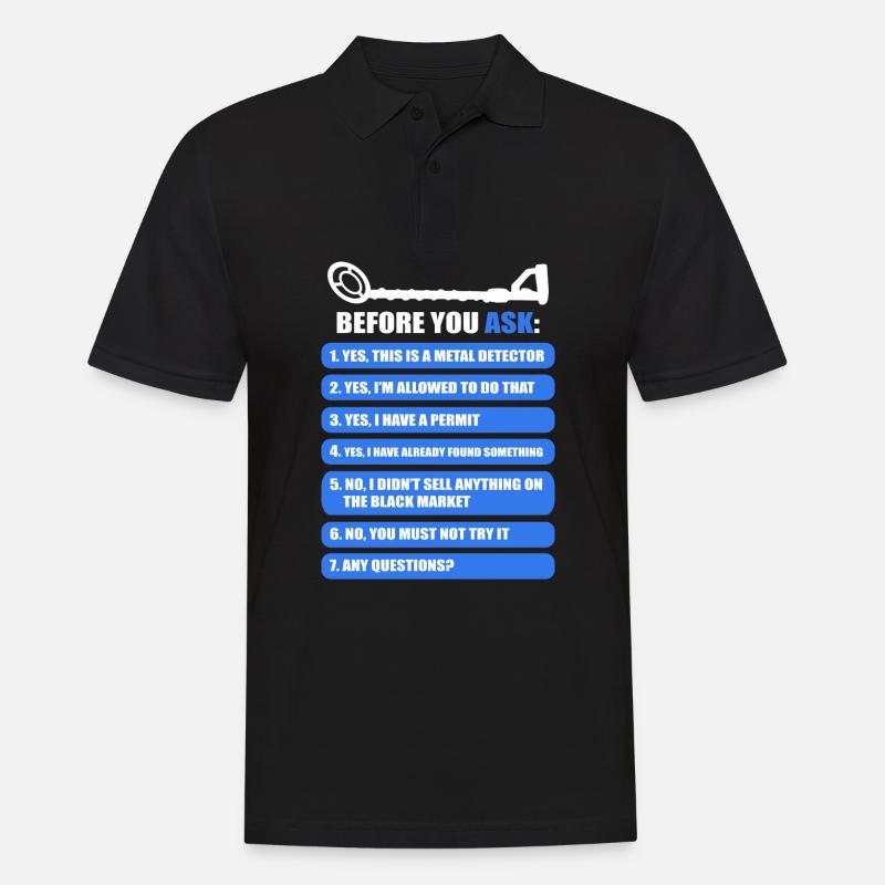 Metalldetektor - Männer Poloshirt - Schwarz