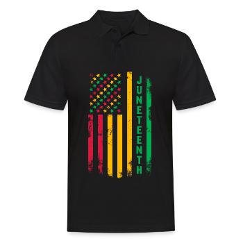 Juneteenth - Men's Polo Shirt - black - Front - Kai (181cm)