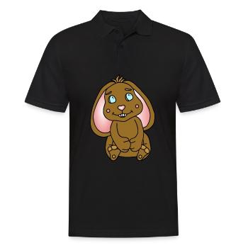 Süßer Hase mit Schlappohren - Männer Poloshirt - Schwarz - Vorne - Kai (181cm)