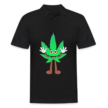Der Bloom - Weed Cannabis Stoned Hanf Marihuana - Männer Poloshirt - Schwarz - Vorne - Kai (181cm)