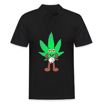 Der Bloom - Love Bloom Weed Cannabis Marihuana - Männer Poloshirt - Schwarz - Vorne - Kai (181cm)