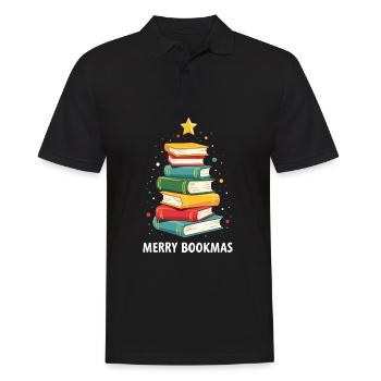Merry Bookmas - Joie festive pour les amateurs de livres - Polo Homme - noir - Devant - Kai (181cm)