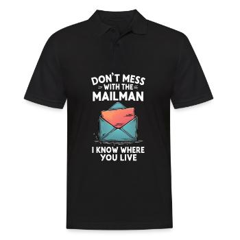 Lustiger Spruch für Postboten - Männer Poloshirt - Schwarz - Vorne - Kai (181cm)