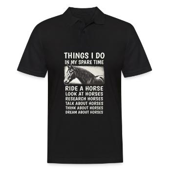 Things I Do in My Spare Time: Horse Lover Edition - Men's Polo Shirt - black - Front - Kai (181cm)