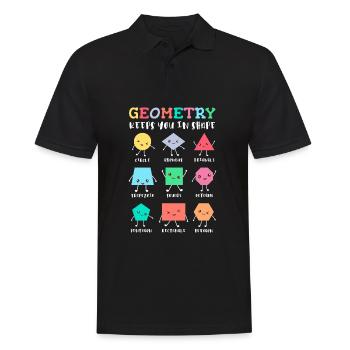 Geometry Keeps You in Shape – School Math Humor - Men's Polo Shirt - black - Front - Kai (181cm)